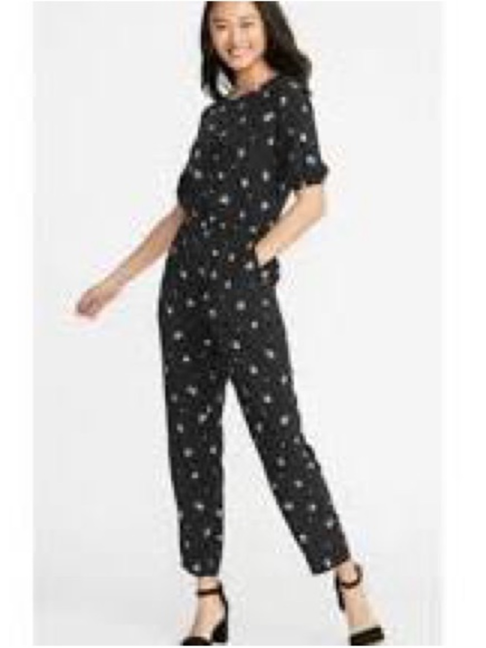 Old Navy Floral Short Sleeve Casual Jumpsuit Size M